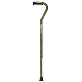 Adjustable Offset Handle Cane with Reflective Strap, Rainforest