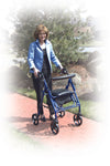 Duet Dual Function Transport Wheelchair Rollator Rolling Walker, Blue