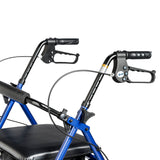 Aluminum Rollator Rolling Walker with Fold Up and Removable Back Support and Padded Seat, Blue