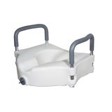 Elevated Raised Toilet Seat with Removable Padded Arms, Standard Seat