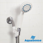 3 Setting Handheld Shower Head with Ultra-Long Stainless Steel Hose, White