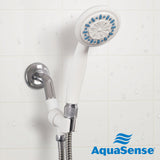 3 Setting Handheld Shower Head with Ultra-Long Stainless Steel Hose, White