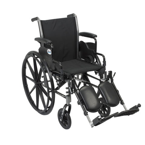 Cruiser III Light Weight Wheelchair with Flip Back Removable Arms, Desk Arms, Elevating Leg Rests, 20" Seat