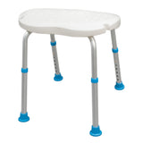 Adjustable Bath and Shower Chair with Non-Slip Comfort Seat, White