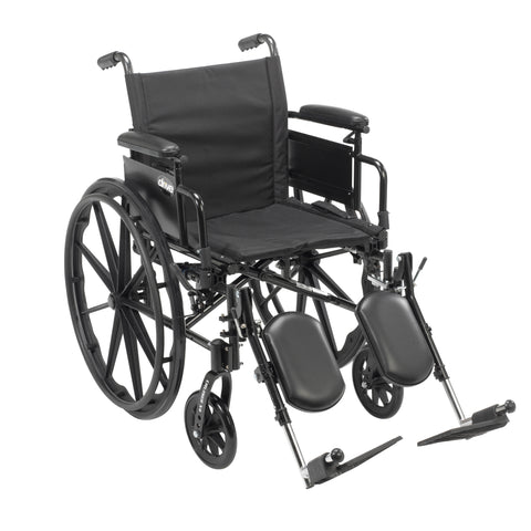 Cruiser X4 Lightweight Dual Axle Wheelchair with Adjustable Detachable Arms, Desk Arms, Elevating Leg Rests, 20" Seat