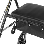 Rollator Rolling Walker with 6" Wheels, Fold Up Removable Back Support and Padded Seat, Red