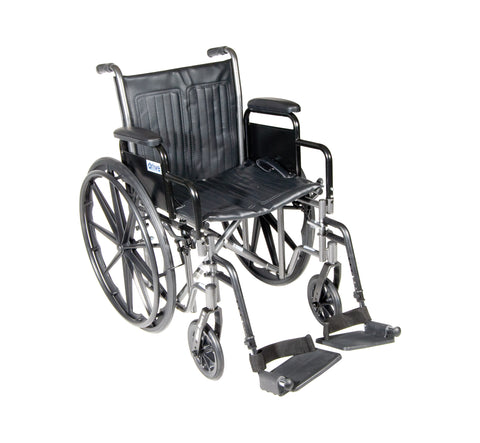 Silver Sport 2 Wheelchair, Detachable Desk Arms, Swing away Footrests, 18" Seat