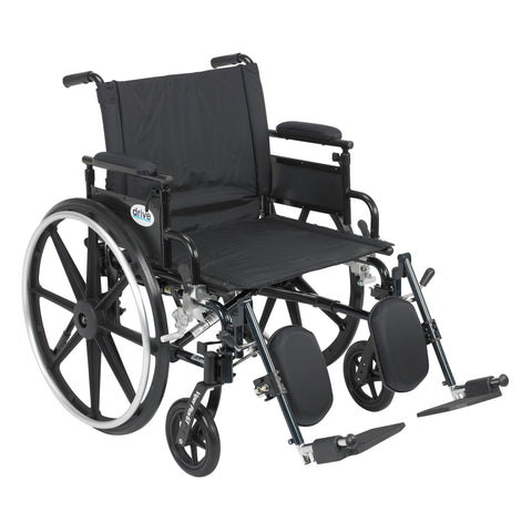 Viper Plus GT Wheelchair with Flip Back Removable Adjustable Desk Arms, Elevating Leg Rests, 22" Seat