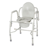 Steel Drop Arm Bedside Commode with Padded Arms