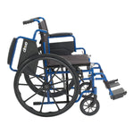 Blue Streak Wheelchair with Flip Back Desk Arms, Swing Away Footrests, 16" Seat