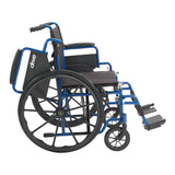 Blue Streak Wheelchair with Flip Back Desk Arms, Swing Away Footrests, 20" Seat