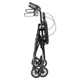 Rollator Rolling Walker with 6" Wheels, Fold Up Removable Back Support and Padded Seat, Black