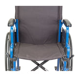 Blue Streak Wheelchair with Flip Back Desk Arms, Swing Away Footrests, 16" Seat