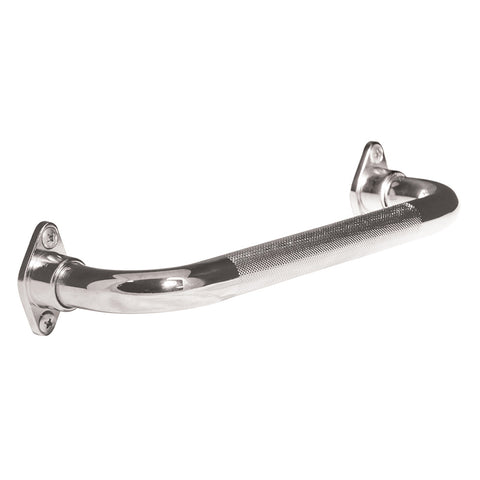 Knurled Chrome Grab Bar with Rotating Flange, 16" / 40.64 cm