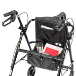 Rollator Rolling Walker with 6" Wheels, Fold Up Removable Back Support and Padded Seat, Red