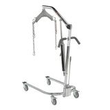 Hydraulic Patient Lift with Six Point Cradle, 5" Casters, Chrome