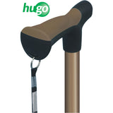 Adjustable Derby Handle Cane with Reflective Strap, Cocoa