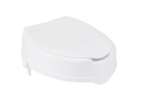 Raised Toilet Seat with Lock and Lid, Standard Seat, 4"