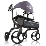 Explore Side-Fold Rollator Rolling Walker with Seat, Backrest and Folding Basket, Pearl Black