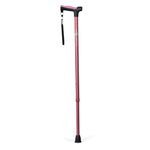 Adjustable Derby Handle Cane with Reflective Strap, Rose