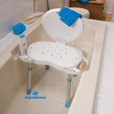 Folding Bath and Shower Chair with Non-Slip Seat and Backrest, White