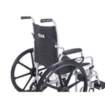 Poly Fly Light Weight Transport Chair Wheelchair with Swing away Footrests, 20" Seat