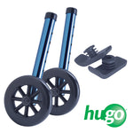 Adjustable Folding Walker With 5" Wheels and Plastic Glides, Sapphire Blue
