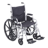 Poly Fly Light Weight Transport Chair Wheelchair with Swing away Footrests, 20" Seat