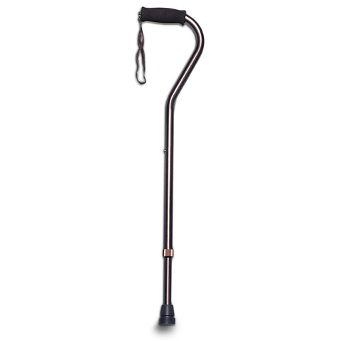 Adjustable Offset Handle Cane with Foam Grip, Bronze