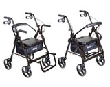 Duet Dual Function Transport Wheelchair Rollator Rolling Walker, Black