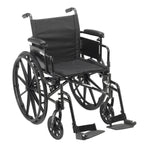 Cruiser X4 Lightweight Dual Axle Wheelchair with Adjustable Detachable Arms, Desk Arms, Swing Away Footrests, 18" Seat
