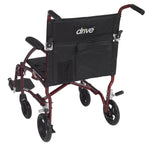 Fly Lite Ultra Lightweight Transport Wheelchair, Burgundy