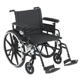 Adjustable Folding Walker With 5" Wheels and Plastic Glides, Sapphire Blue
