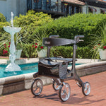 Nitro Elite CF Carbon Fiber Rollator Rolling Walker, Black