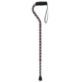 Foam Grip Offset Handle Walking Cane, Pink Floral