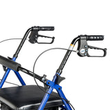 Rollator Rolling Walker with 6" Wheels, Fold Up Removable Back Support and Padded Seat, Blue