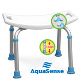 Adjustable Bath and Shower Chair with Non-Slip Seat, White