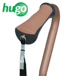 Adjustable Offset Handle Cane with Reflective Strap, Cocoa