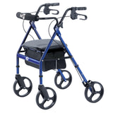 Portable Rollator Rolling Walker with Seat, Backrest and 8" Wheels, Blue