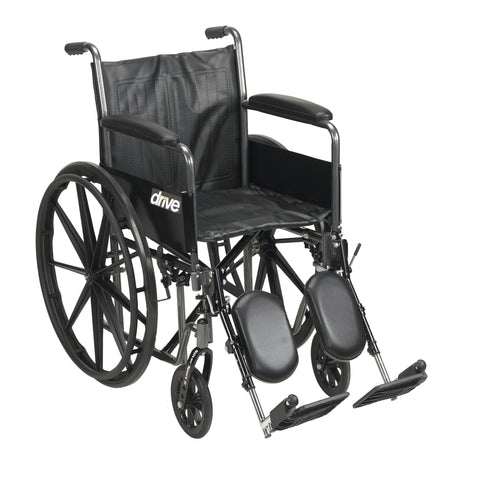 Silver Sport 2 Wheelchair, Detachable Full Arms, Elevating Leg Rests, 18" Seat