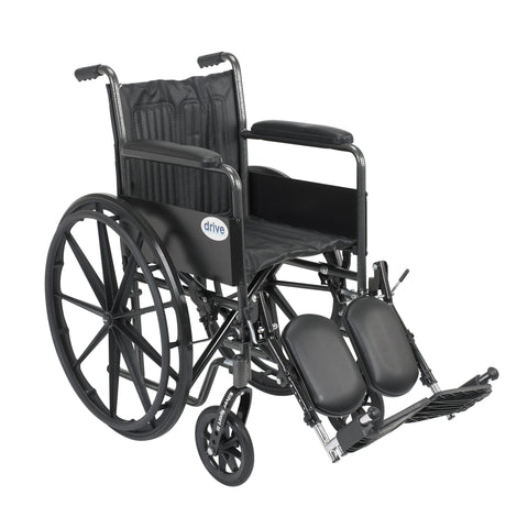Silver Sport 2 Wheelchair, Non Removable Fixed Arms, Elevating Leg Rests, 18" Seat