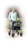 Rollator Rolling Walker with 6" Wheels, Fold Up Removable Back Support and Padded Seat, Blue