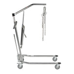 Hydraulic Patient Lift with Six Point Cradle, 5" Casters, Chrome