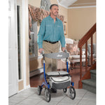 Nitro DLX Euro Style Rollator Rolling Walker, Sleek Blue