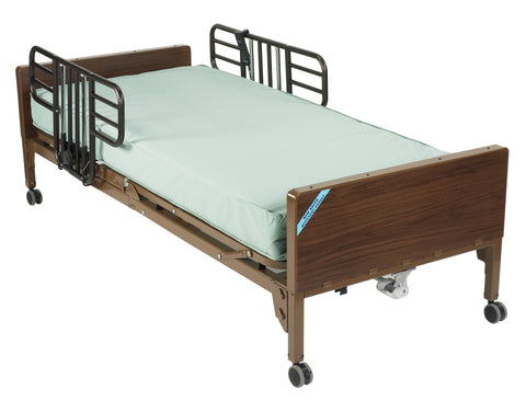Delta Ultra Light Full Electric Hospital Bed with Half Rails and Innerspring Mattress