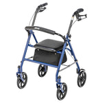 Four Wheel Rollator Rolling Walker with Fold Up Removable Back Support, Blue