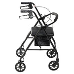 Rollator Rolling Walker with 6" Wheels, Fold Up Removable Back Support and Padded Seat, Red