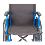 Blue Streak Wheelchair with Flip Back Desk Arms, Elevating Leg Rests, 18" Seat