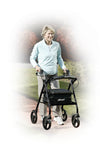 Rollator Rolling Walker with 6" Wheels, Fold Up Removable Back Support and Padded Seat, Red